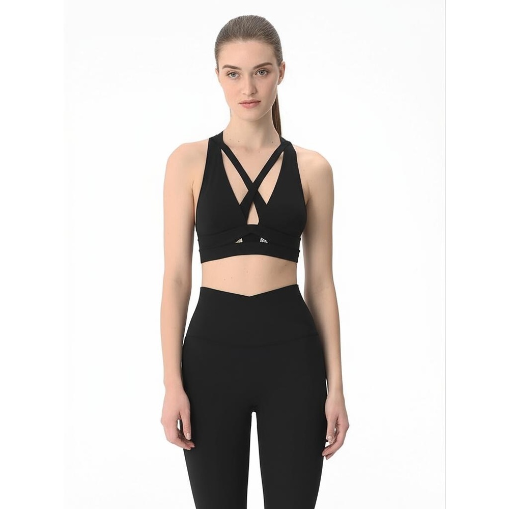 FP Movement Womens Black Wireless Unlined Criss-Cross Sports Bra XS‎